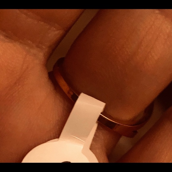 Rose Gold over Stainless steel Ring Loop of Pave CZs goes around to meet cz - Picture 7 of 8